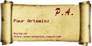 Paur Artemisz névjegykártya
